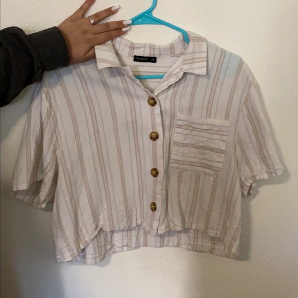 cropped linen top